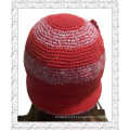 Senhora Moda Crochet Weave Beanie Hat com Brim (1-3405)